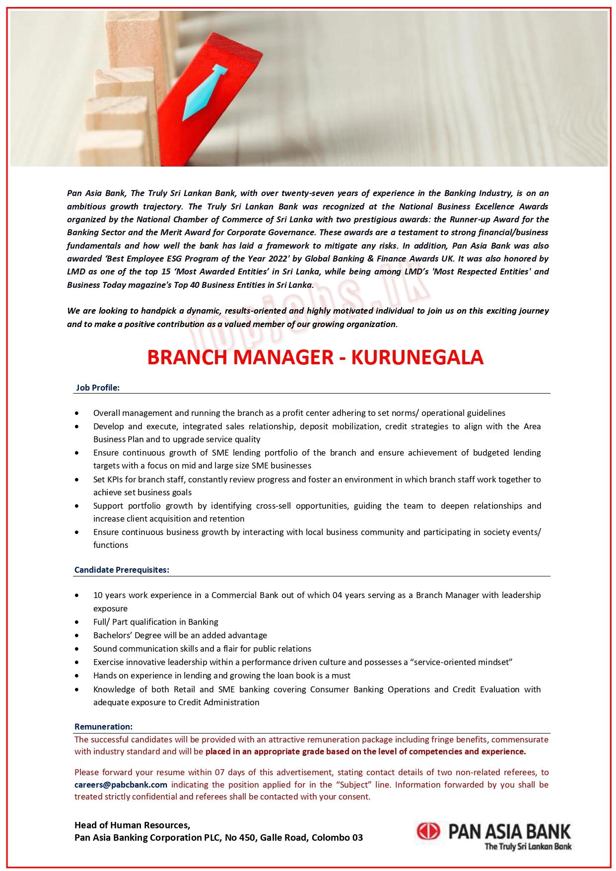 Branch Manager - Kurunegala