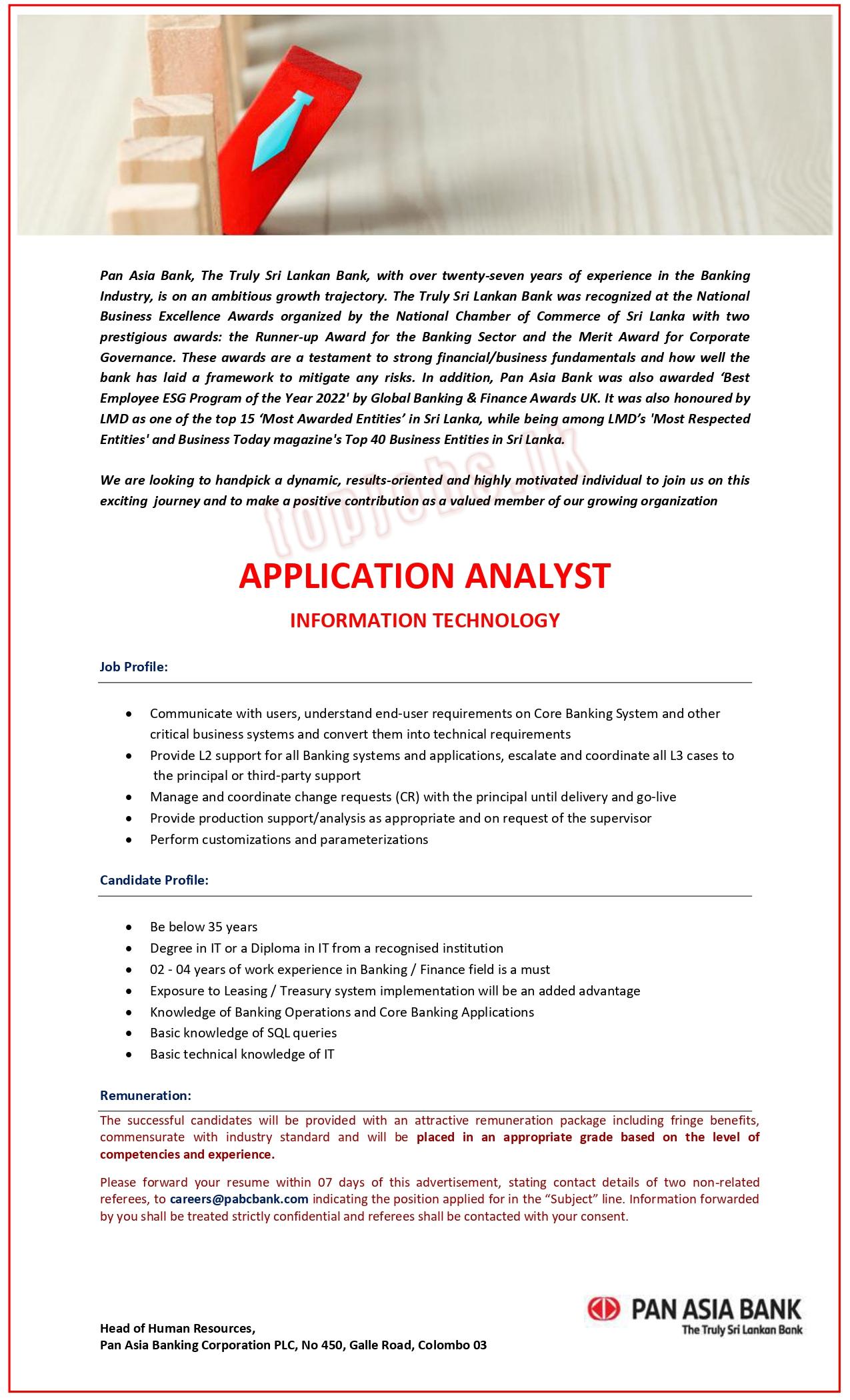 Application Analyst - Information Technology