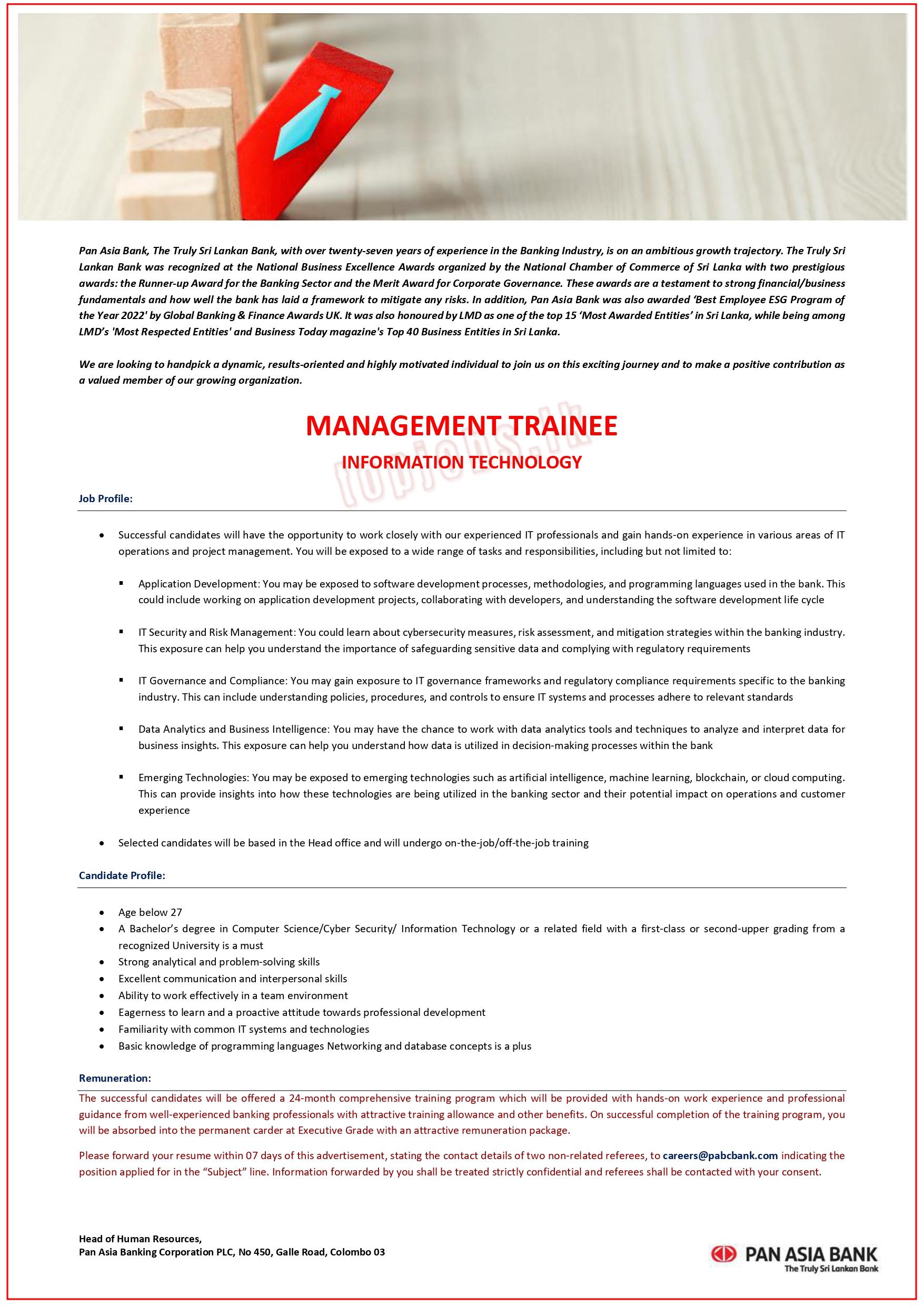 Management Trainee - Information Technology
