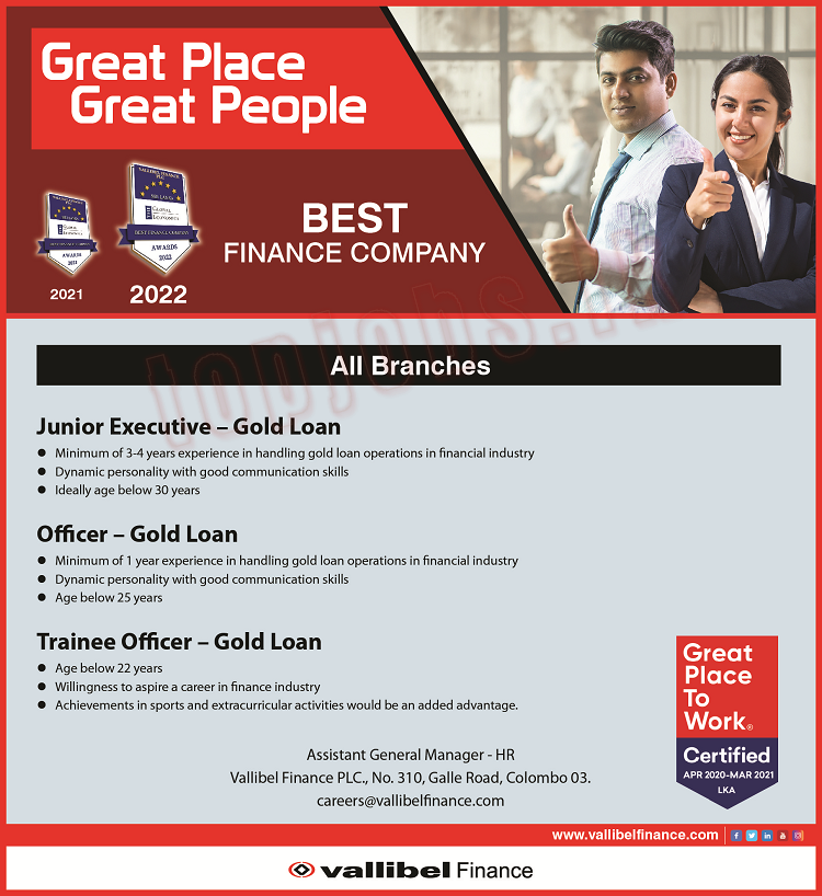 Junior Executive / Officer / Trainee Officer - Gold Loan