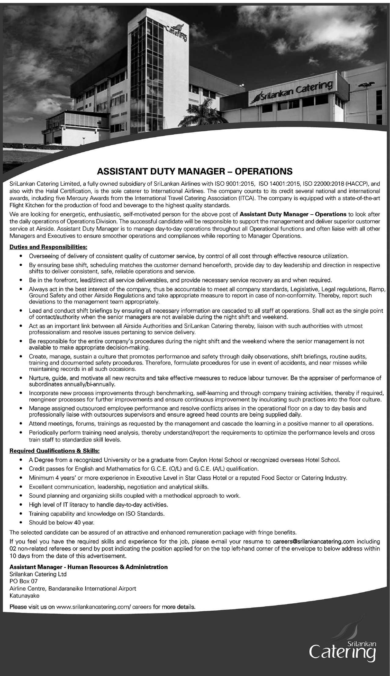Assistant duty Manager - Operations