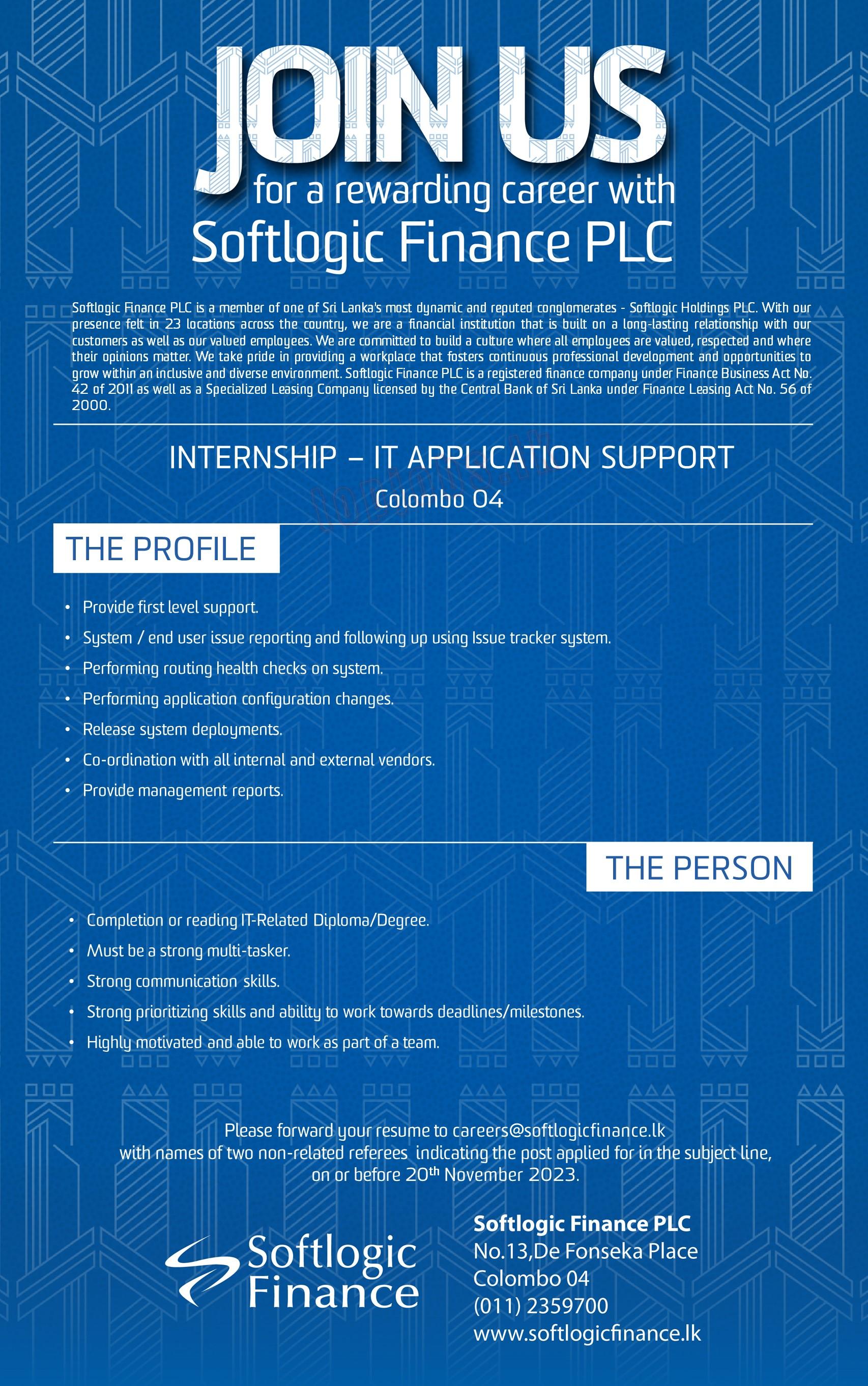 Internship - IT Application Support