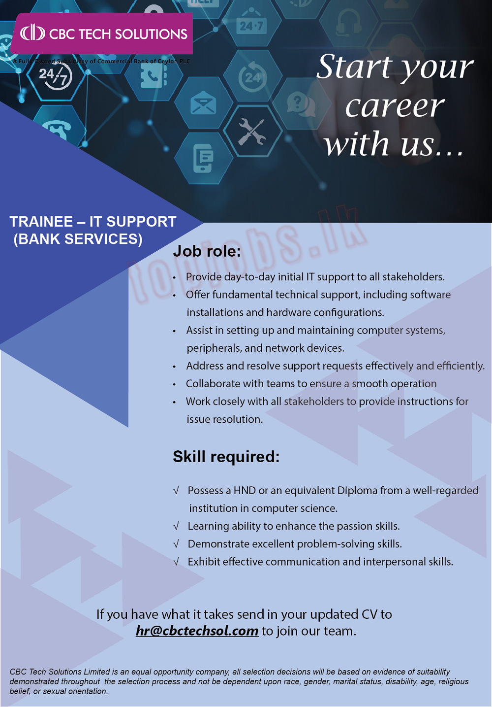 Trainee - IT Support (Bank Services)