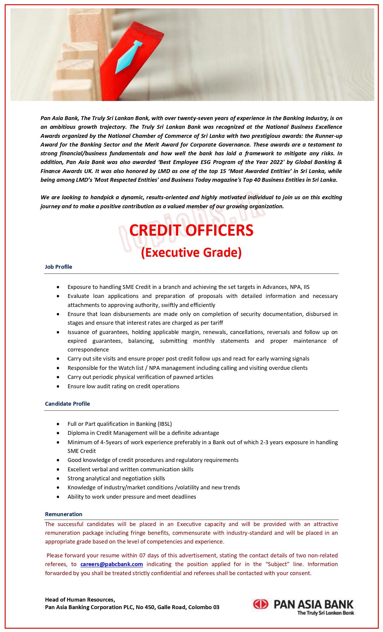 Credit Officers (Executive Grade)