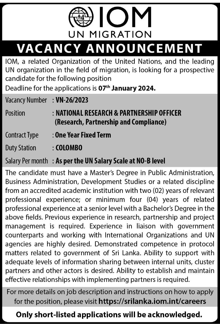 National Research and Partnership Officer